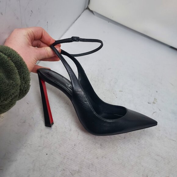 Christian Louboutin Black Strappy Condora Leather Heel Shoe - Picture 3 of 15